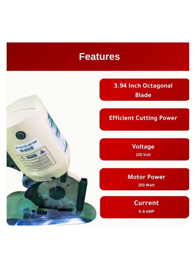 AL-RAEE Electric Rotary Fabric Cutter, 220V Cloth Cutting Machine, Octagonal Blade, Automatic Sharpener - Image 3