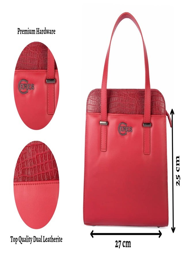 Ceres Women's Hand Bag Satchel Handbag (22JY22) (Red) - Image 3