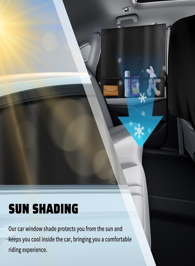 Figpade 3PCS Upgraded Rear Car Window Shades,2PCS Window Shade for Car & 1PC Cars Privacy Curtain with Storage Pockets,Essential Windows Cars Shades for Sun Shading & Privacy Protection - Image 3
