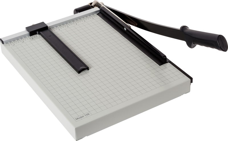 Dahle 15e Vantage Paper Trimmer, 15" Cut Length, 15 Sheet, Automatic Clamp, Adjustable Guide, Metal Base with 1/2" Gridlines, Guillotine Paper Cutter - Image 1