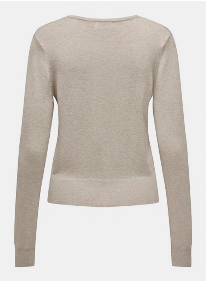 ONLY - Onlvenice Life Ls Vneck Pullover Knt Nca - Image 1