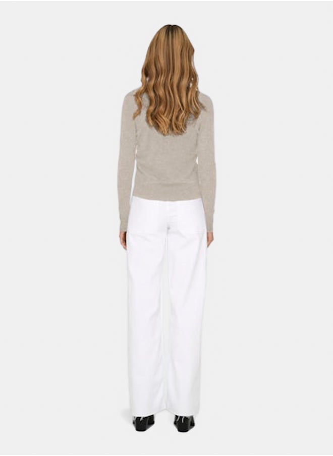 ONLY - Onlvenice Life Ls Vneck Pullover Knt Nca - Image 1