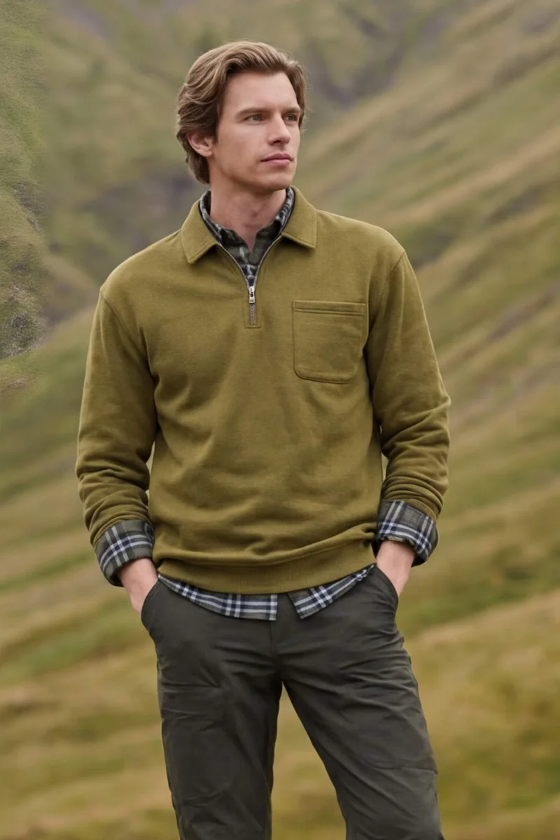 ديفاكتو Half Zip-Up Sweatshirt