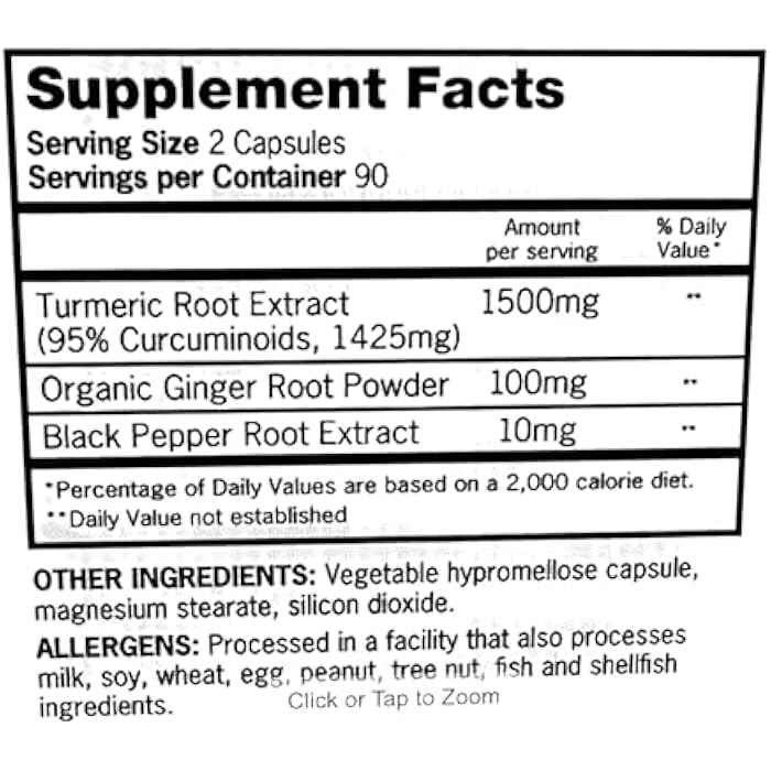 Qunol Turmeric Curcumin with Black Pepper and Ginger, Qunol 1500mg Turmeric Extract with 95% Curcuminoids, Enhanced Absorption, Supports Healthy Inflammation Response, 180 Vegetarian Capsules - Image 2