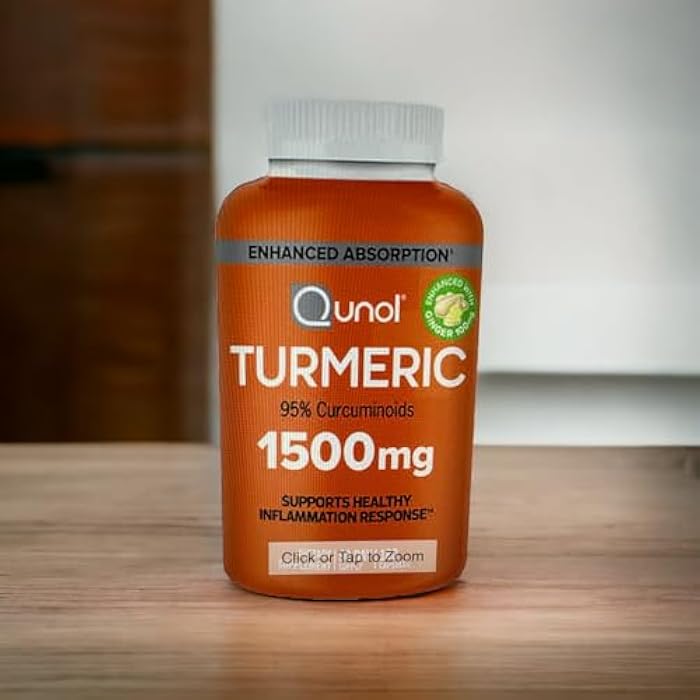 Qunol Turmeric Curcumin with Black Pepper and Ginger, Qunol 1500mg Turmeric Extract with 95% Curcuminoids, Enhanced Absorption, Supports Healthy Inflammation Response, 180 Vegetarian Capsules - Image 3