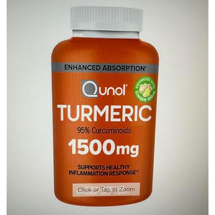 Qunol Turmeric Curcumin with Black Pepper and Ginger, Qunol 1500mg Turmeric Extract with 95% Curcuminoids, Enhanced Absorption, Supports Healthy Inflammation Response, 180 Vegetarian Capsules - Image 4