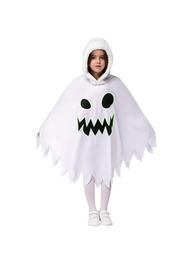 Spooktacular Creations Child Scary Smiling Ghost Costume Dress with Hood, Toddler Kids Halloween Costume Cloak Cape for Girls Ghost Cosplay-3T(3-4yr) - Image 1