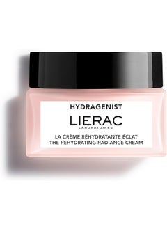 LIERAC Hydragenist  Rehydrating Radiance Cream  Natural Hydrating Face Moisturizer for Women with Hyaluronic Acid  Rehydrating Ferment Recomended for All Types of Skin 50 ml
