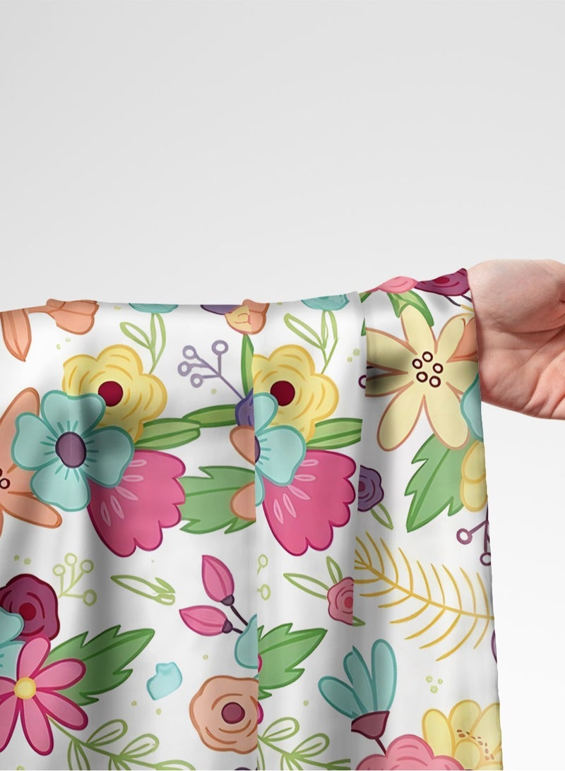 Vellato Al Lail Aramny Silk Fabric By The Yard Floral Design With Purple And Peach Colors For Jalabiya Makhweer Dressmaking 58 Inches Width - Image 1