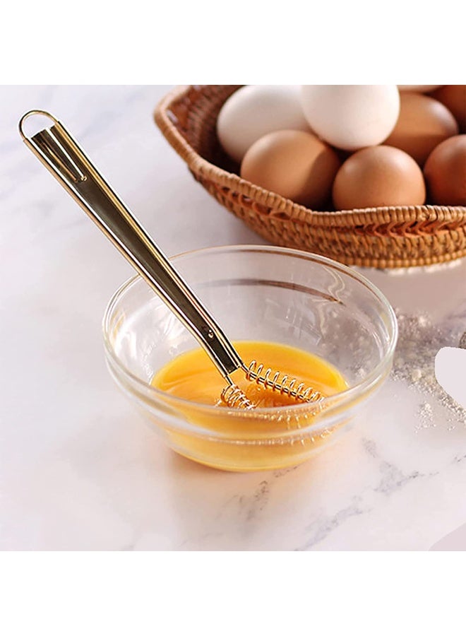 2PCS Stainless Steel Mini Whisks Spring Coil Wire Egg Beater, Handheld Small Egg Whisk Beater Manual Hand Whisker for Coffee Sauce Milk Mixing - Image 2