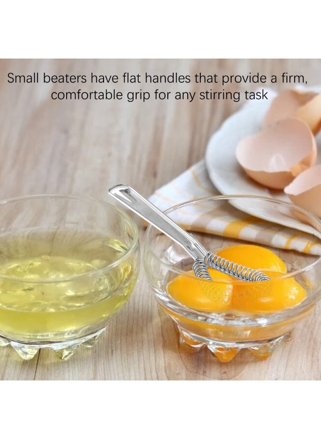 2PCS Stainless Steel Mini Whisks Spring Coil Wire Egg Beater, Handheld Small Egg Whisk Beater Manual Hand Whisker for Coffee Sauce Milk Mixing - Image 5