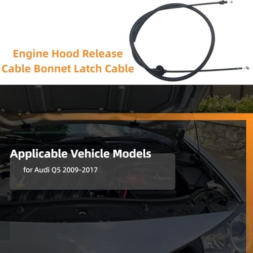 McrGinly Engine Hood Release Cable Bonnet Latch Cable Compatible with Audi Q5 8R1823535 - Image 3