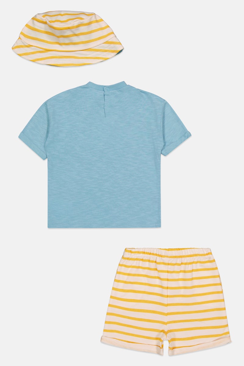 Lily & Jack Toddlers Boy 3 Pieces Graphic Print T-Shirt With Shorts And Bucket Hat Set, Multicolor - Image 3