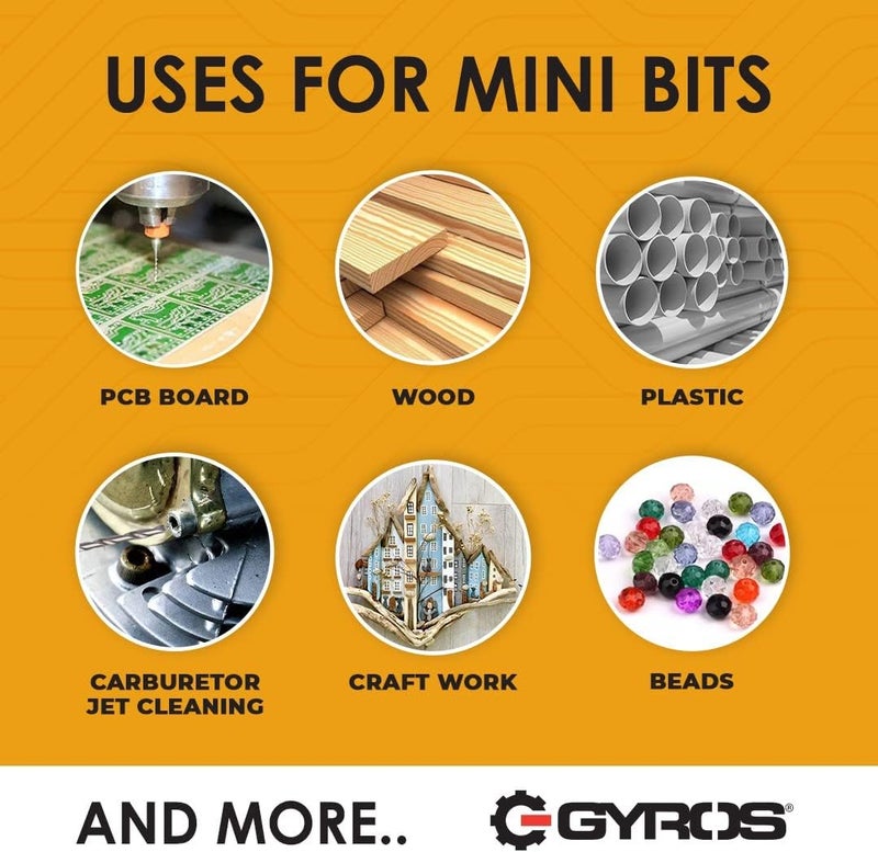 Gyros Mini Twist Drill Bits Set #58 - 12 High Speed Steel Precision Micro Drill Bits with Clear Storage Vial - Image 3