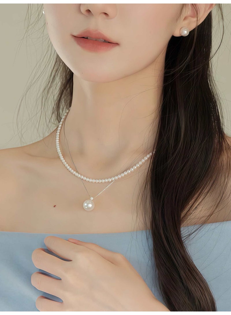 LUSTRE Freshwater Pearl Necklace Pendant 10-11mm with 925 Sterling Silver Chain, Near-Round with Natural Markings - An Elegant Gift for Eid, Weddings and Mothers - Image 4