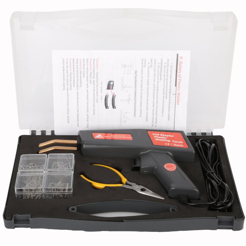 120W Hot Stapler Plastic Welding Torch High Power Car Bumper Repair Kit with Pliers 4 Kinds Staples Hard Storage Case, Plastic Cracks Repairing Welder - Image 5