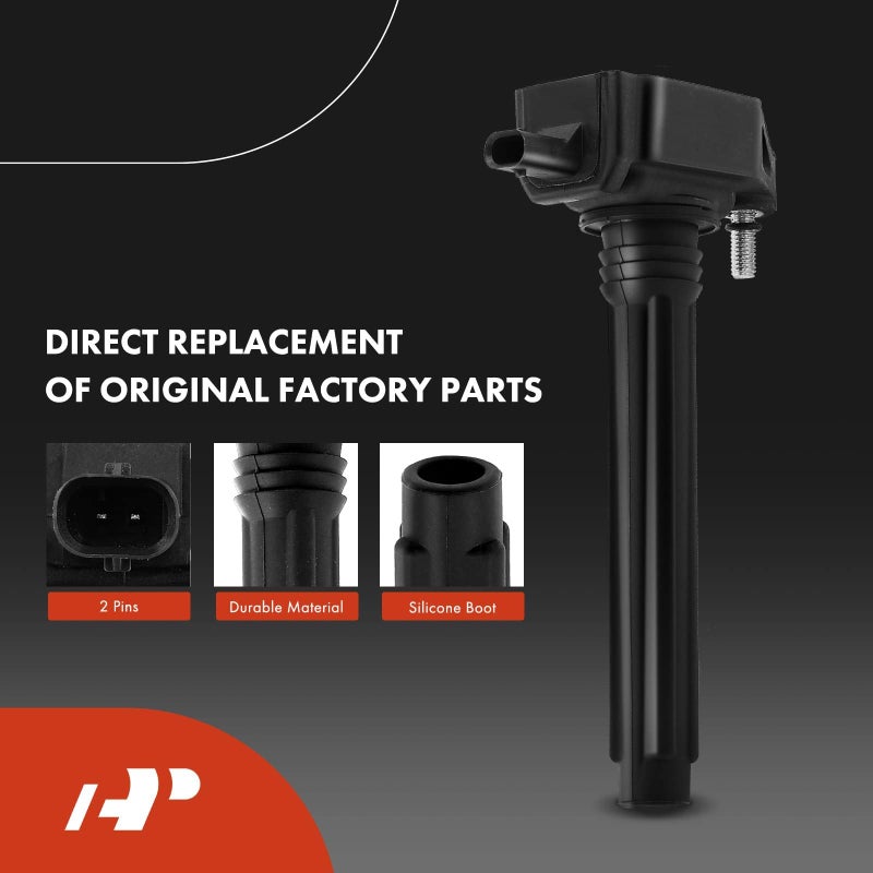 A-Premium Set of 6 (Black) Ignition Coil Pack and Iridium Spark Plugs Compatible with Jeep Grand Cherokee 2011-2015, Wrangler 2012-2017 & Dodge Grand Caravan 2011-2020, V6 3.6L - Image 3