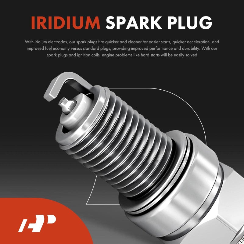 A-Premium Set of 6 (Black) Ignition Coil Pack and Iridium Spark Plugs Compatible with Jeep Grand Cherokee 2011-2015, Wrangler 2012-2017 & Dodge Grand Caravan 2011-2020, V6 3.6L - Image 4
