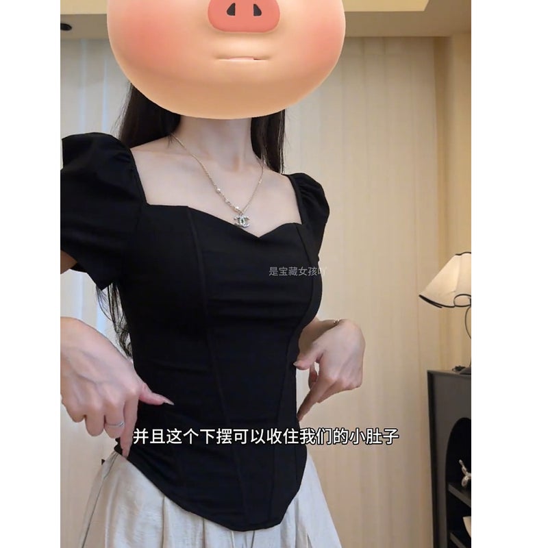 Mr [Original Rayon Air Layer] Women'S Summer Fishbone Waist Slimming Short-Sleeved T-Shirt Girl Fashion Easiest For Match - Image 3