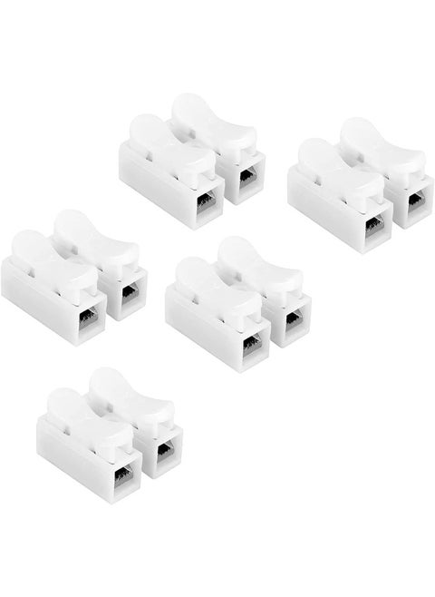 5Pcs Spring Wire Connectors Ch2 Cable Clamp Terminal Block Quick Push-In Electrical Wiring Terminal Connectors 2 Way