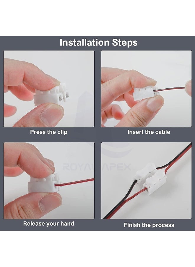 Royal Apex 5Pcs Spring Wire Connectors Ch2 Cable Clamp Terminal Block Quick Push-In Electrical Wiring Terminal Connectors 2 Way  - Image 5