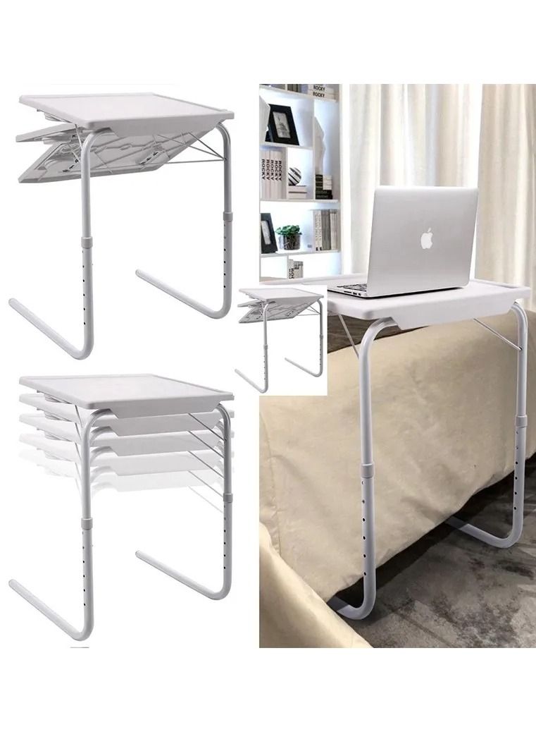Table Mate Eternal Home Essentials Adjustable Folding TV Tray Table with 6 Height and 3 Angle Adjustments or Eating Laptop Dinner Tray on Bed & Sofa - Image 1