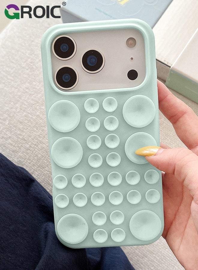 GROIC Silicone Suction Cup Phone Case for iPhone 17 Pro, Self-Adhesive Grip Cover for Smooth Surfaces, No-Slip Grip, Shockproof Protection for iphone 17 Pro  (Sky Blue) - Image 2