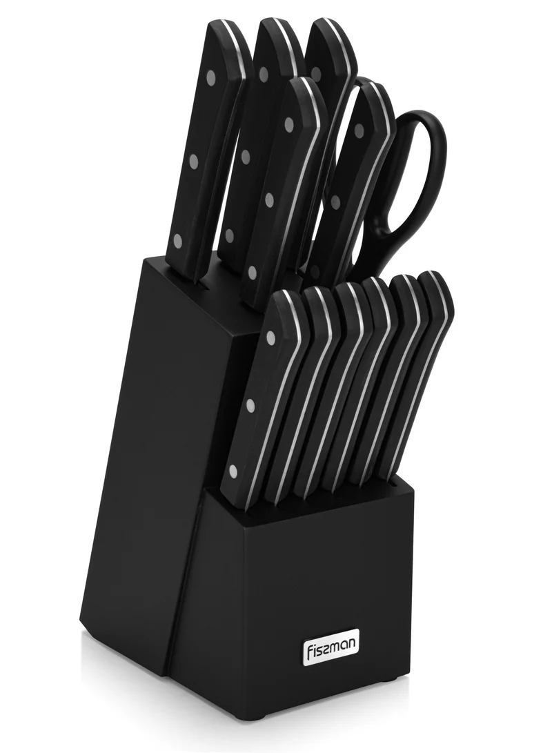 Fissman 13-Piece Kitchen Knife Block Set – Includes 11 Knives, 1 Scissor & 1 Block Holder