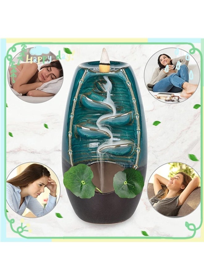 Beauenty Ceramic Waterfall Reflux Censer Set,Censer Rack,Aromatherapy Stove,Home Decor,Bedroom And Living Room Aromatherapy Decoration(large)  - Image 5