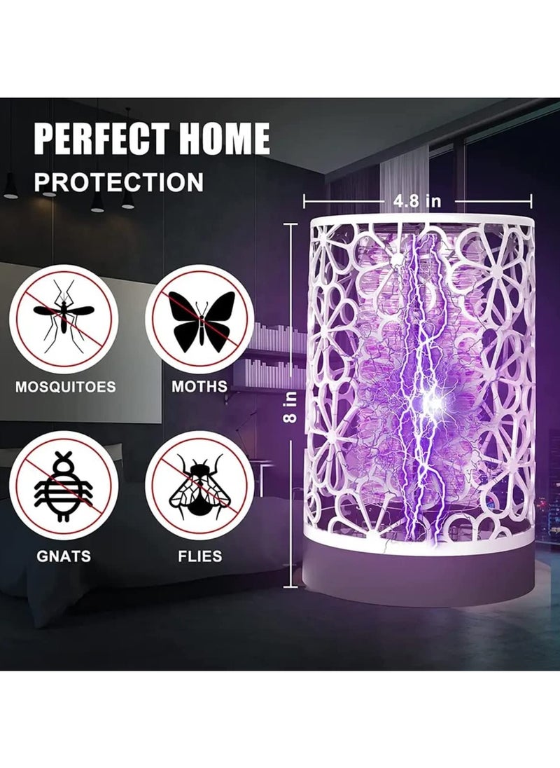 SYOSI - Electric Bug Zapper for Indoor and Outdoor, Rechargeable Mosquito and Fly Killer Portable USB LED Purple Light Trap Have Security Grid for  Home, Bedroom, Backyard Camping Using, White - Image 1