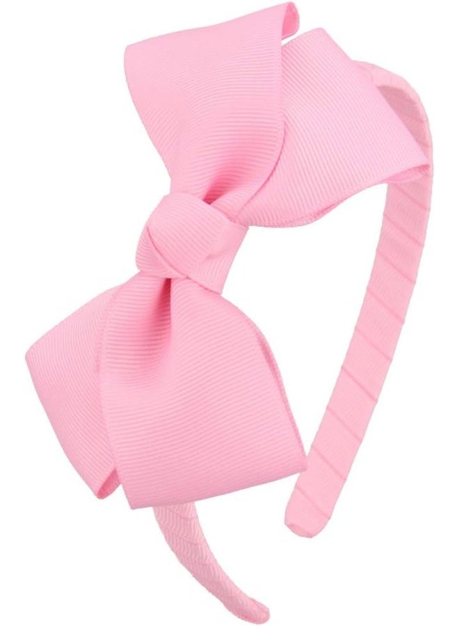 7Rainbows Fashion Cute Rose Pink Bow Headband for Girls Toddlers - Image 1