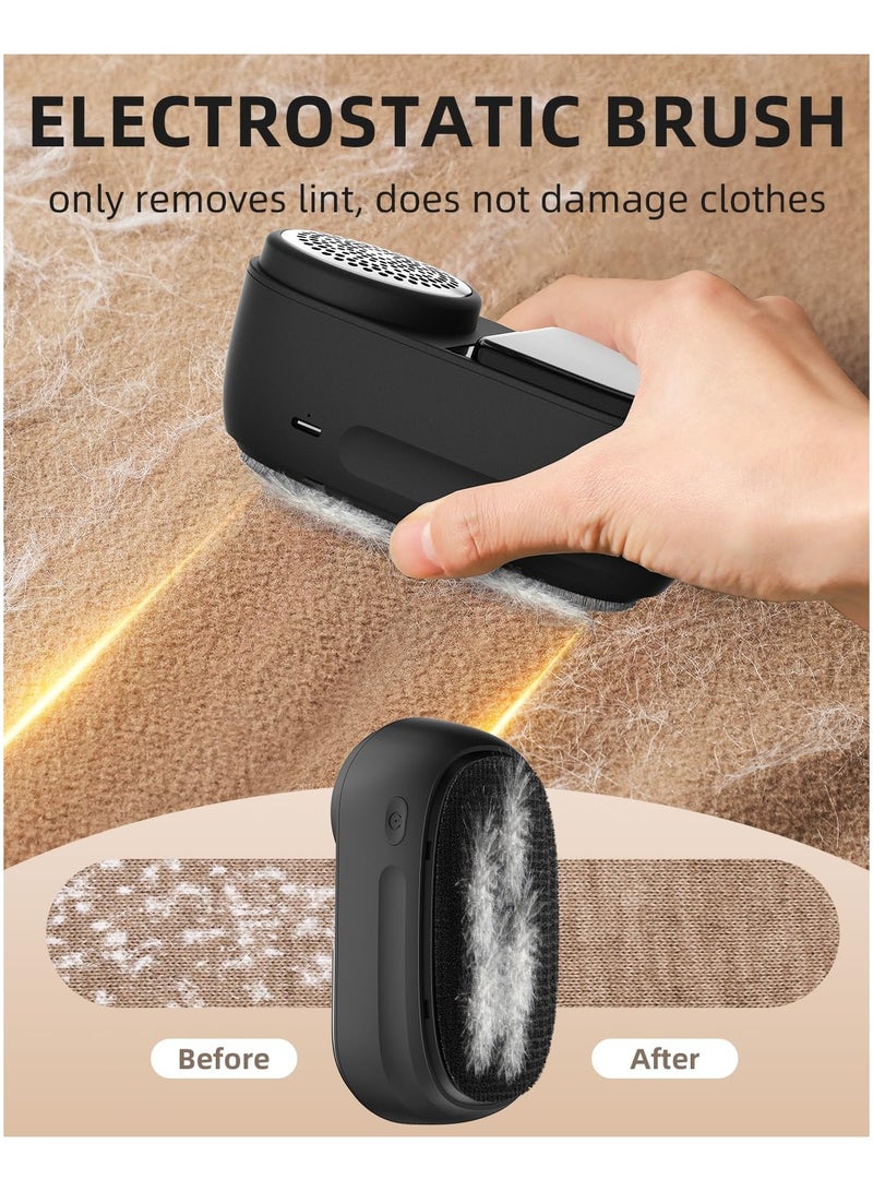 SYOSI SYOSI Fabric Shaver and Lint Remover, 2600 mAh Sweater Shaver with Lint Brush, Sweater Defuzzer to Remove Pilling, Large Capacity Lint Storage, Portable Fabric Shaver for Furniture, Couch - Image 4