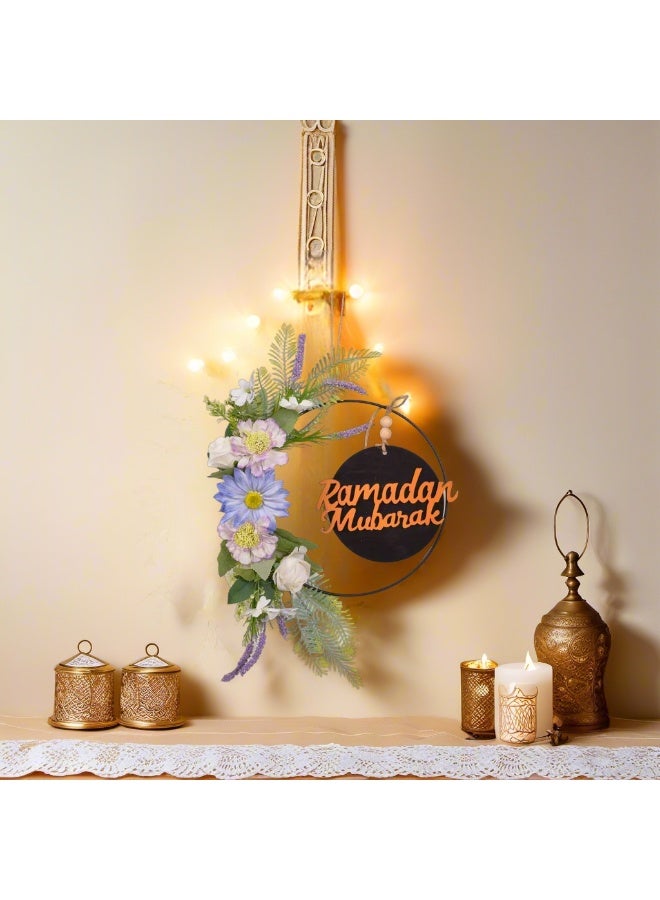 أكسلوت أكاليل زينة رمضان مبارك، إكليل رمضان، إكليل عيد مبارك رمضان، ديكور باب أمامي، أكاليل مبارك، لتزيين الجدران والنوافذ الداخلية والخارجية في المنازل الريفية - Image 3