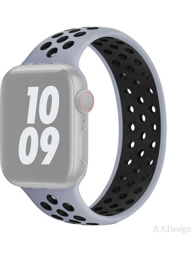 NIBEMINENT Replacement Strap For Apple Watch Series Grey/Black - Image 1