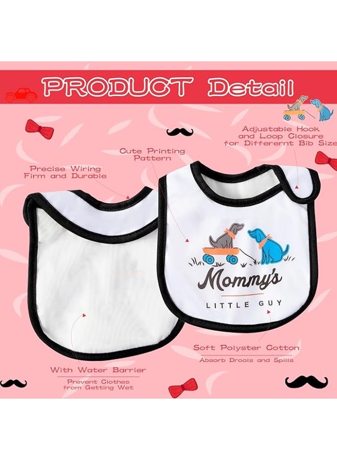 2ooya 7Pcs Cotton Waterproof Baby Bibs Adjustable Hook Loop Closure Infant Bib Unisex Black Red Newborn Babies Food Bibs Baby Keepsake Gift for Eating Teething Drooling Feedingï¼ˆ6-12 Monthsï¼‰ - Image 3