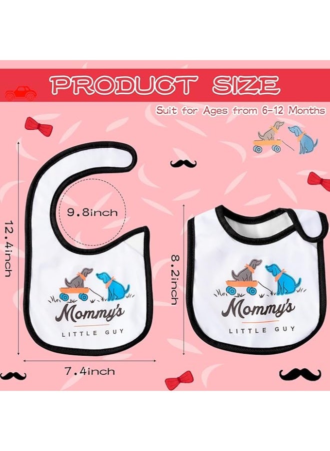2ooya 7Pcs Cotton Waterproof Baby Bibs Adjustable Hook Loop Closure Infant Bib Unisex Black Red Newborn Babies Food Bibs Baby Keepsake Gift for Eating Teething Drooling Feedingï¼ˆ6-12 Monthsï¼‰ - Image 4