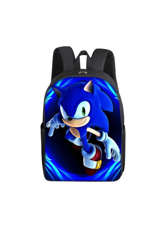Generic - Hot-selling Sonic backpack Sonic primary school student schoolbag lunch bag pencil bag three-piece set,B style - three-piece set - Image 1