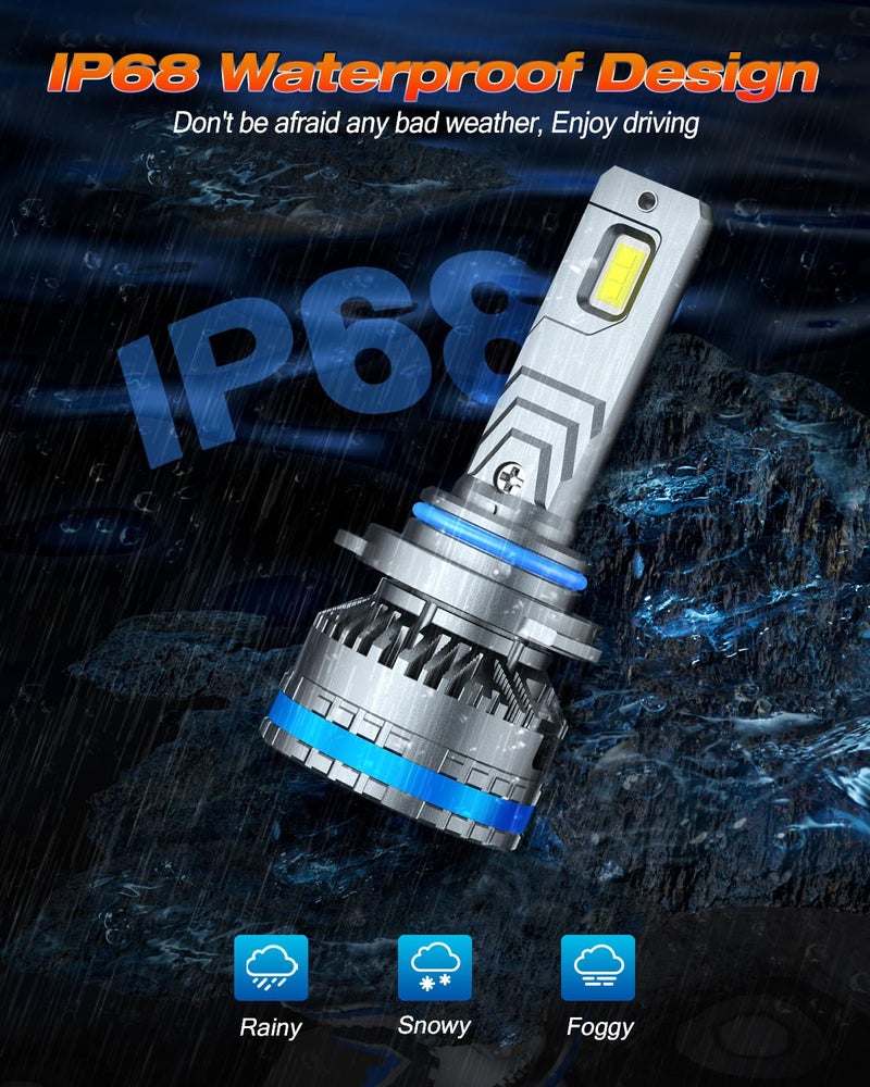 FAHREN Ultra Bright 9012/Hir2 Bulbs, Upgraded 90000LM Fog Lighting Bulb with fan,120W 6500K Cool White IP68 Waterproof, Pack of 2 - Image 5