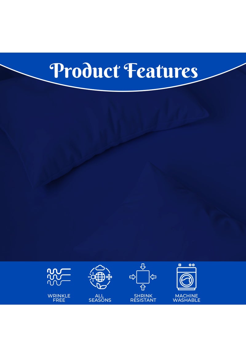 Infinitee Xclusives Premium Blue King Sheets Set - 1800 TC Series 4 Piece Bed Sheets - Soft Brushed Microfiber Fabric - 16 Inches Deep Pockets Sheets Wrinkle Free & Fade Resistant by Infinitee Xclusives  - Image 5
