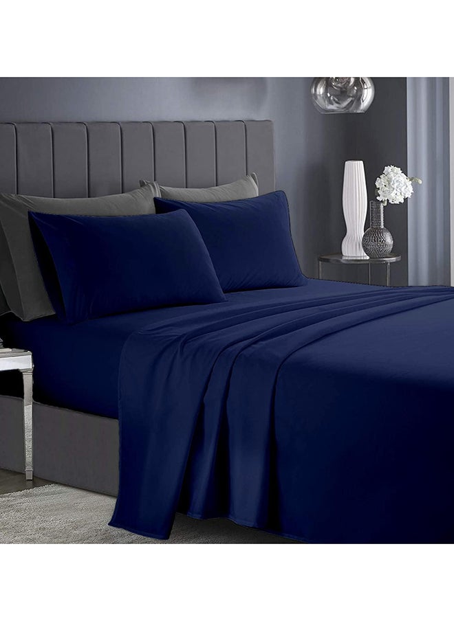 Infinitee Xclusives Premium Blue King Sheets Set - 1800 TC Series 4 Piece Bed Sheets - Soft Brushed Microfiber Fabric - 16 Inches Deep Pockets Sheets Wrinkle Free & Fade Resistant by Infinitee Xclusives  - Image 1