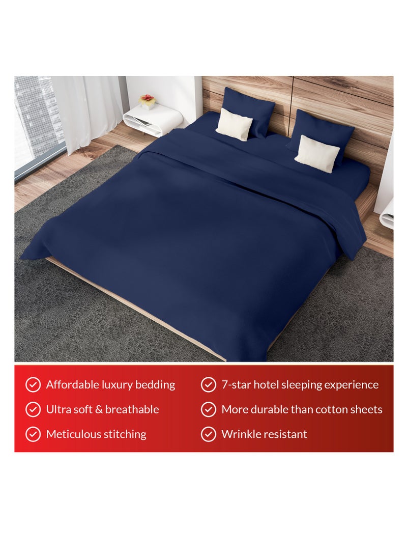 Infinitee Xclusives Premium Blue King Sheets Set - 1800 TC Series 4 Piece Bed Sheets - Soft Brushed Microfiber Fabric - 16 Inches Deep Pockets Sheets Wrinkle Free & Fade Resistant by Infinitee Xclusives  - Image 2