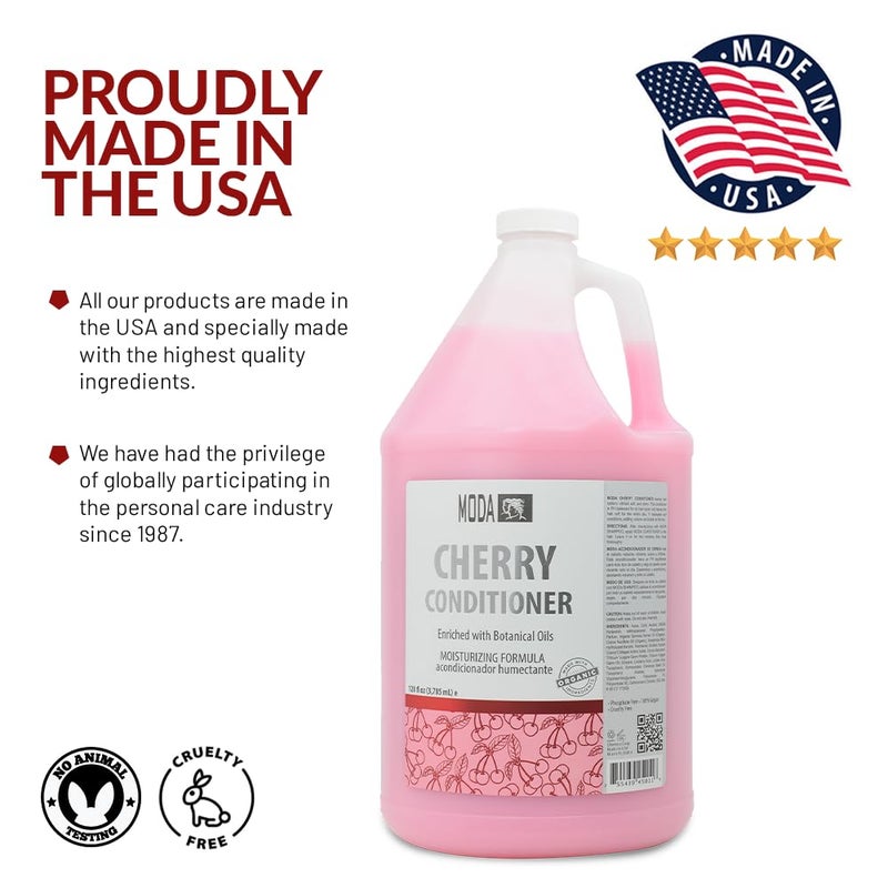 MODA - Moisturizing Conditioner for all Hair Types, Cherry, 128 Oz, Professional - Strengthens, Moisturizes, Leaves Hair Soft and Shiny, Adds Volume, Protects Color and Restore - Image 4