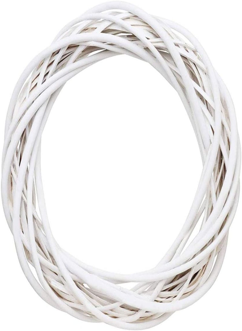 GGOOT Wicker Wreath, Natural Willow Twig Wreath Decor Christmas Rattan Vine Ring White Wicker Wreath Floral Hoop Natural 30cm Ornaments Craft Accessories for Door Wreath and Home  - Image 1