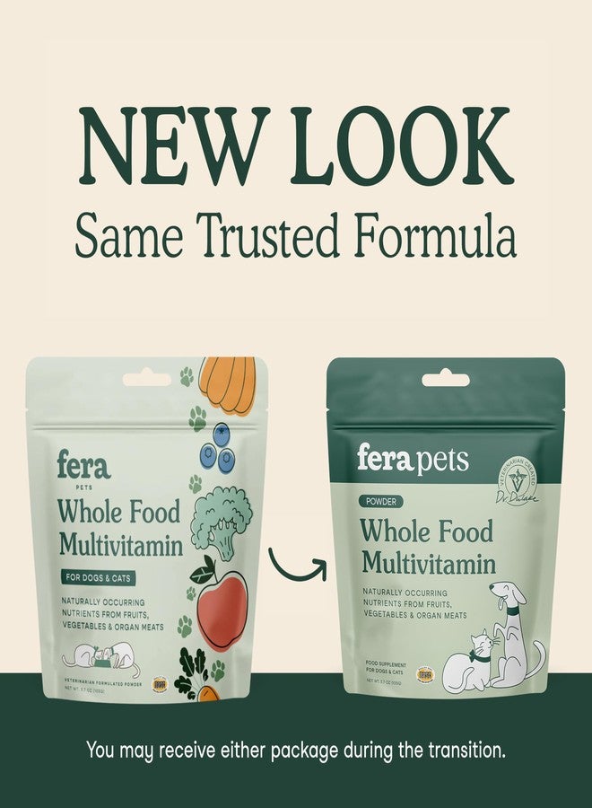 Fera Pets Whole Food Multivitamin Cat & Dog Food Topper with Probiotics, Antioxidants, & Essential Dog Vitamins & Minerals - Nutrients from Fruits, Vegetables, & Organ Meats - 3.7 oz - Image 2