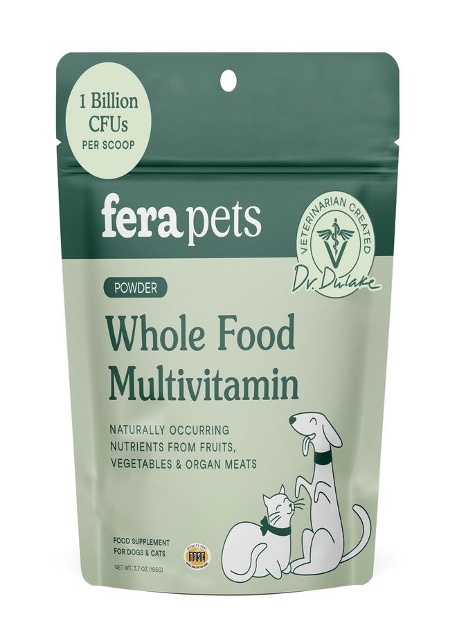 Fera Pets Whole Food Multivitamin Cat & Dog Food Topper with Probiotics, Antioxidants, & Essential Dog Vitamins & Minerals - Nutrients from Fruits, Vegetables, & Organ Meats - 3.7 oz - Image 1