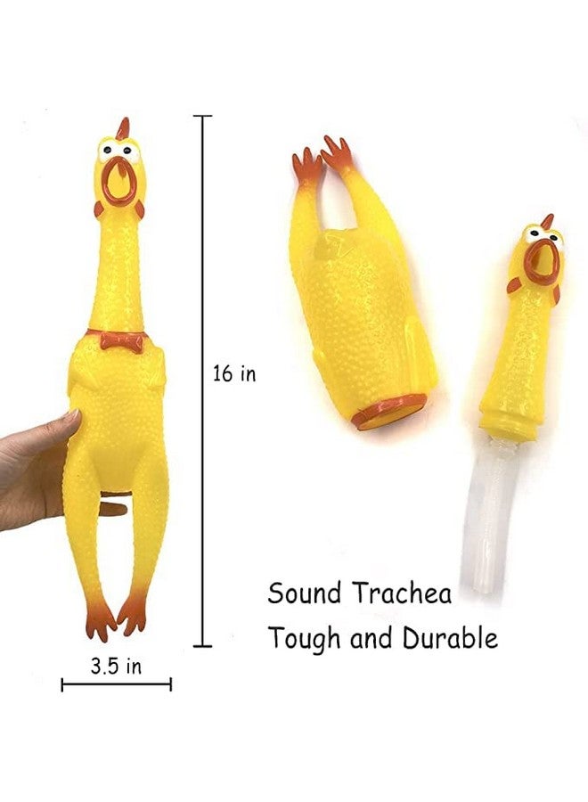 لعبة الدجاجة الصارخة المطاطية - لعبة الدجاجة الصارخة ذات الضرس القوي مقاس 15 بوصة للجراء والكلاب (عبوة من قطعة واحدة) - Image 3