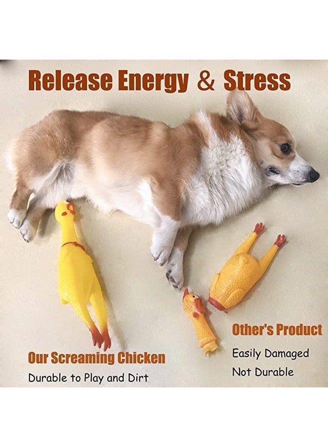 لعبة الدجاجة الصارخة المطاطية - لعبة الدجاجة الصارخة ذات الضرس القوي مقاس 15 بوصة للجراء والكلاب (عبوة من قطعة واحدة) - Image 5
