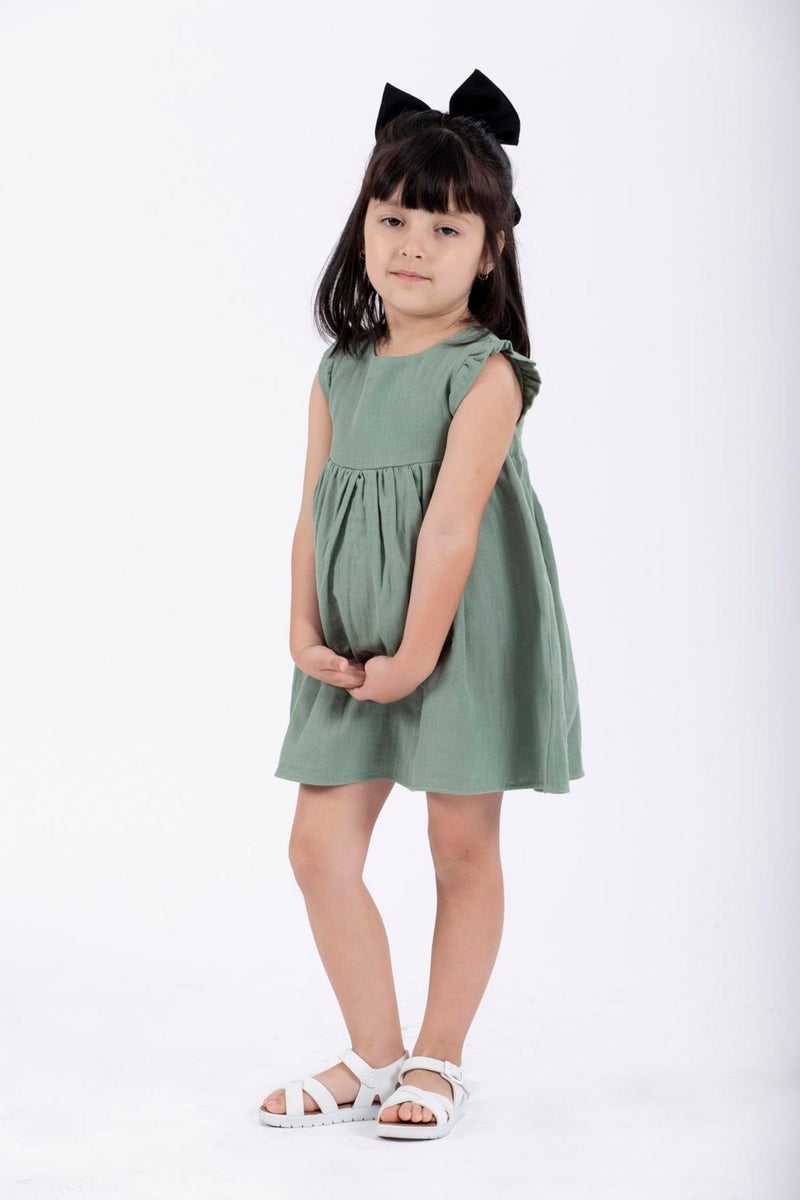 Zepkids Sleeveless Olive Dress  - Image 3