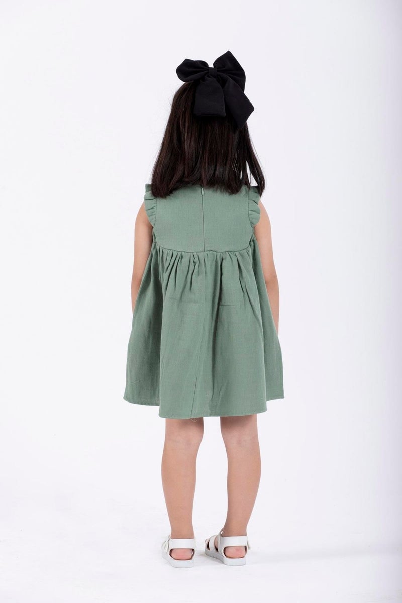 Zepkids Sleeveless Olive Dress  - Image 5