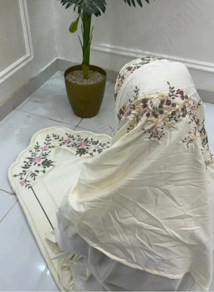 طقم سجادة وشرشف صلاة مع غلاف مصحف طقم - سكري - Image 2